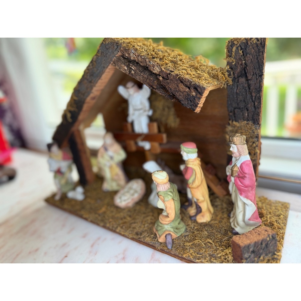 Vintage Christmas Rocking Horse Figurine Angels Drum Musical Instruments 9in
